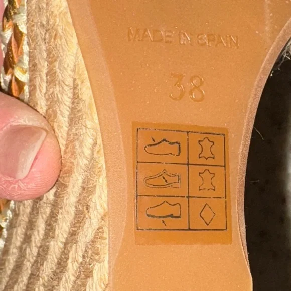 Tory Burch Espadrille Wedge Sandals Sz 38 - Picture 12 of 12